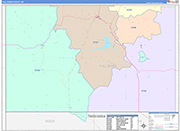 Fall River Wall Map Color Cast Style